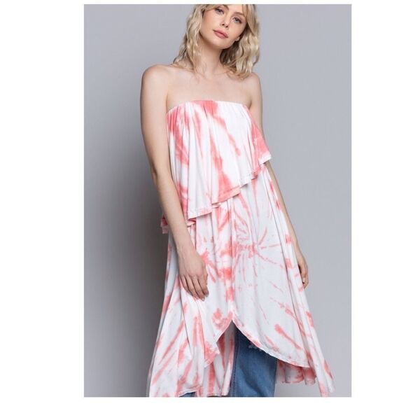 HAND dip-dye Tunic featuring asymmetrical Hem - Picture 7 of 12